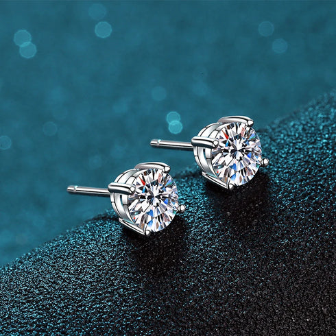 MJ-52 D Color Moissanite Lab Diamond Stud Earring For Women 925 Sterling Silver Wedding Engagement Ear Studs Jewelry